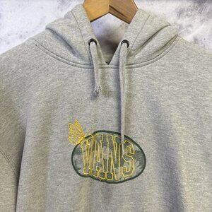 Vans Skate Hoodie Sweatshirt XL 23.5x28.5 Daisy Flowers Gray